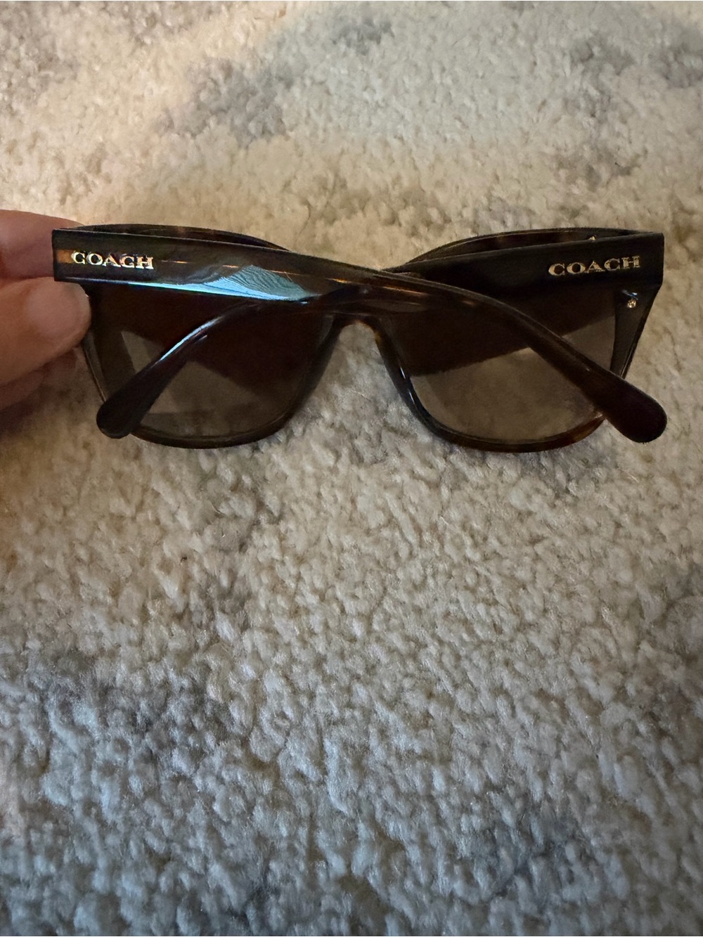 COACH EUC Women's Brown Sunnies with Gold Floral Accent - Picture 3 of 8